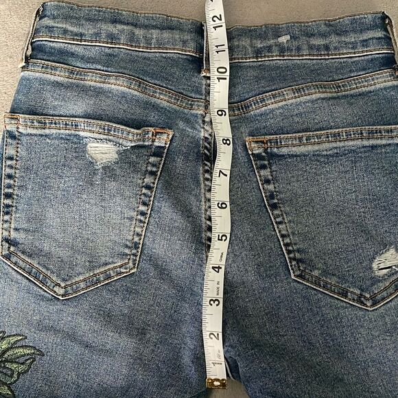 TopShop Motto Jamie Embroidered Skinny Denim Jeans - Picture 6 of 7